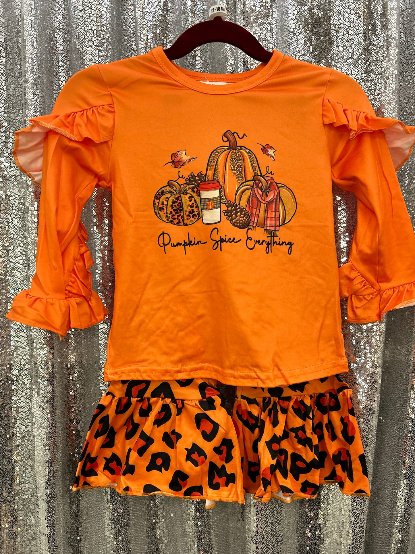 Orange “Pumpkin Spice Everything” Long Sleeve Belles Set Halloween/Thanksgiving