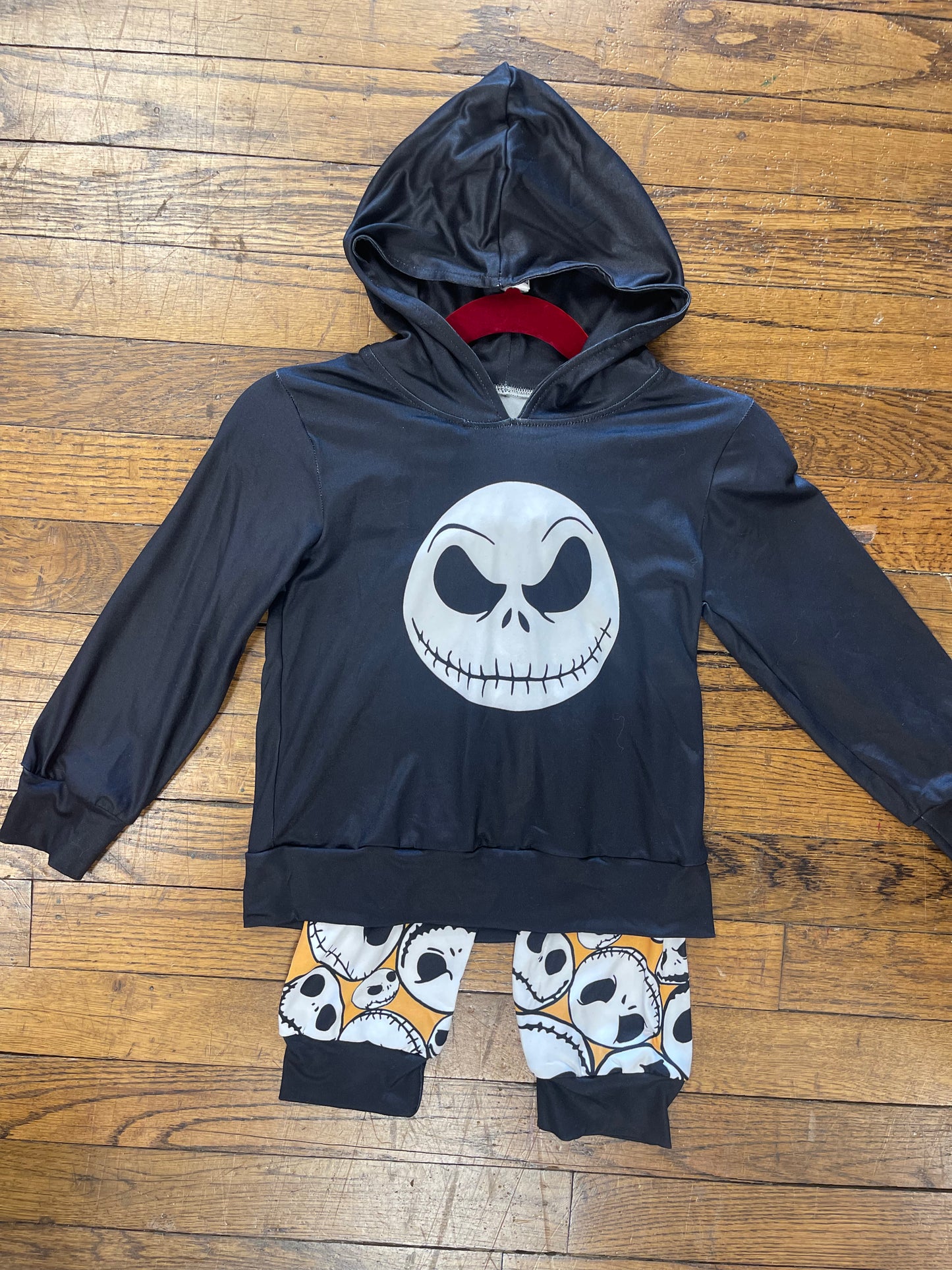 Jack Skellington Long Sleeve Hooded Pants Set Halloween