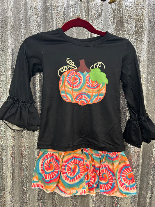 Long Sleeve Tie-Dye Pumpkin Belles Set