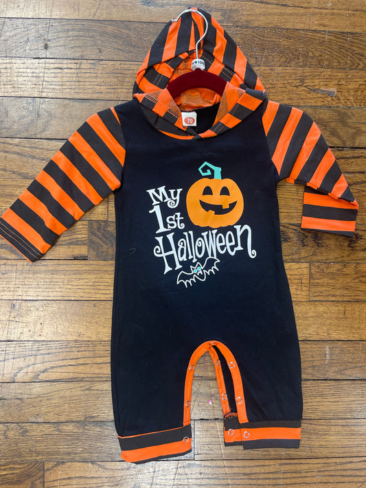 My First Halloween Long Sleeve Hooded Onesie/Romper