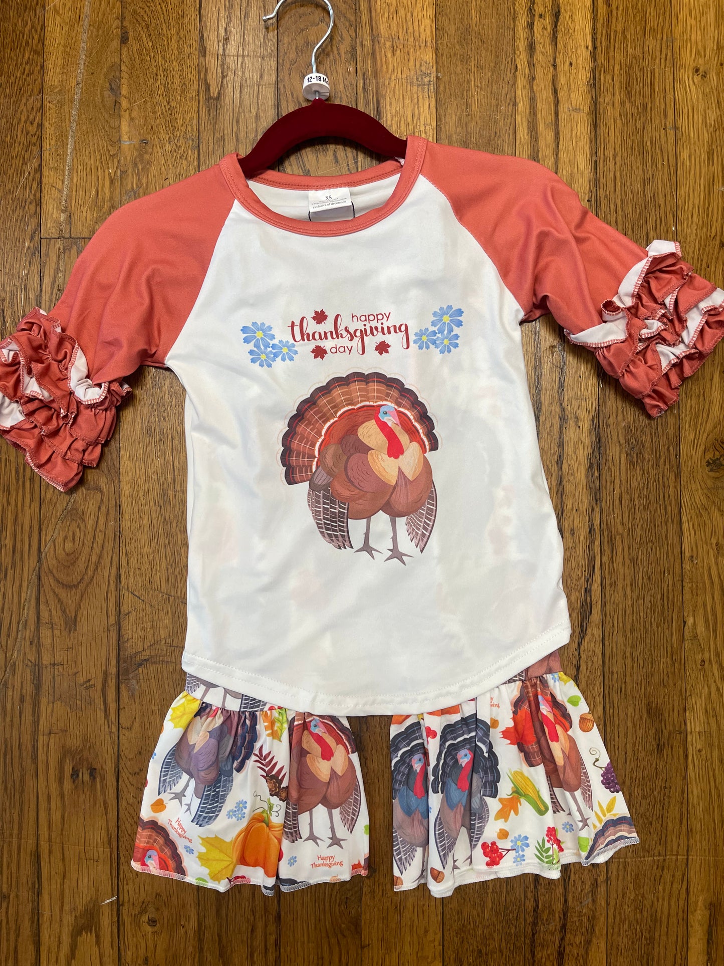 Long Sleeve Raglan “Happy Thanksgiving Day” Belles Set