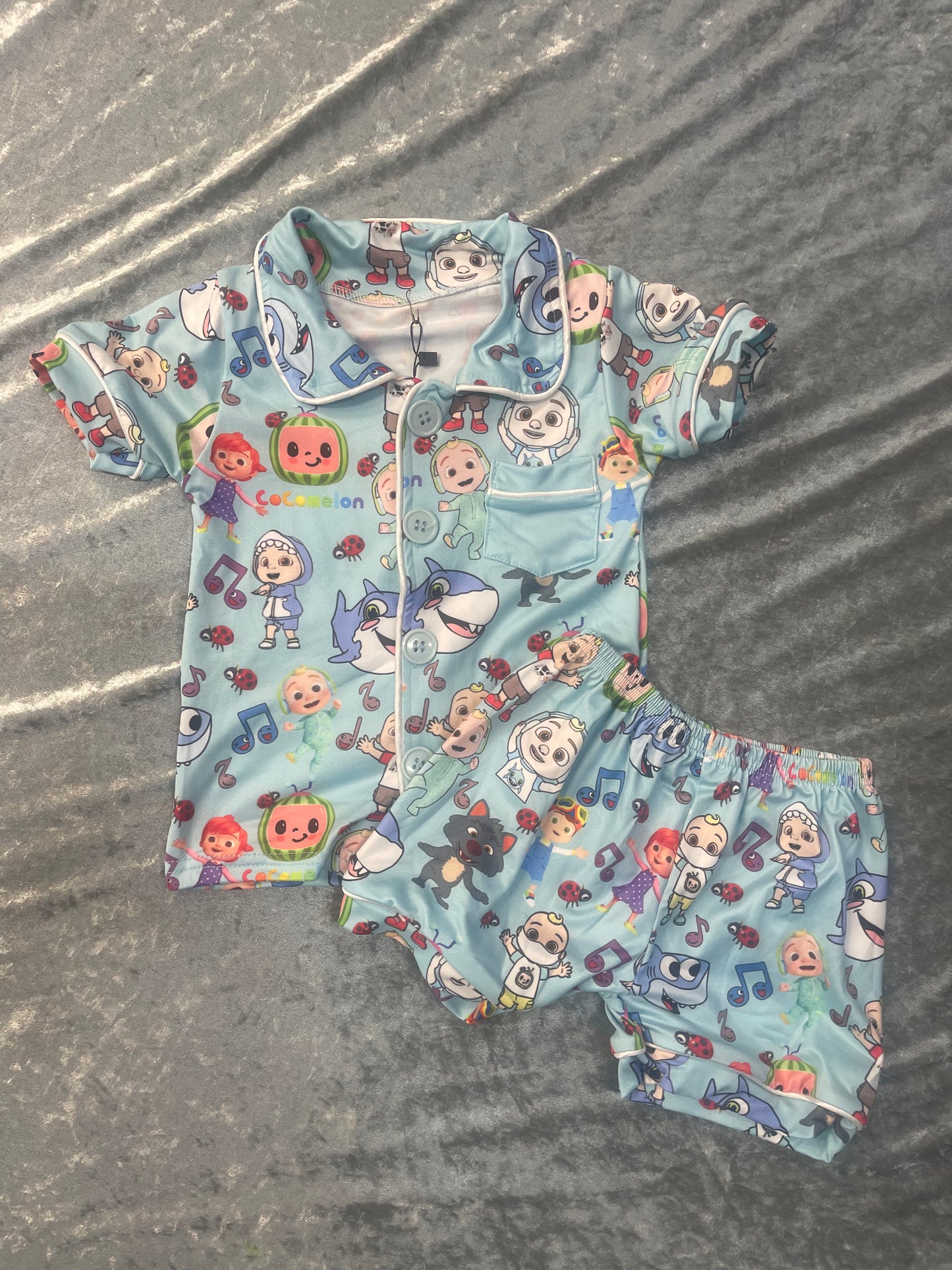 Blue Cocomelon Button-up PJ’s