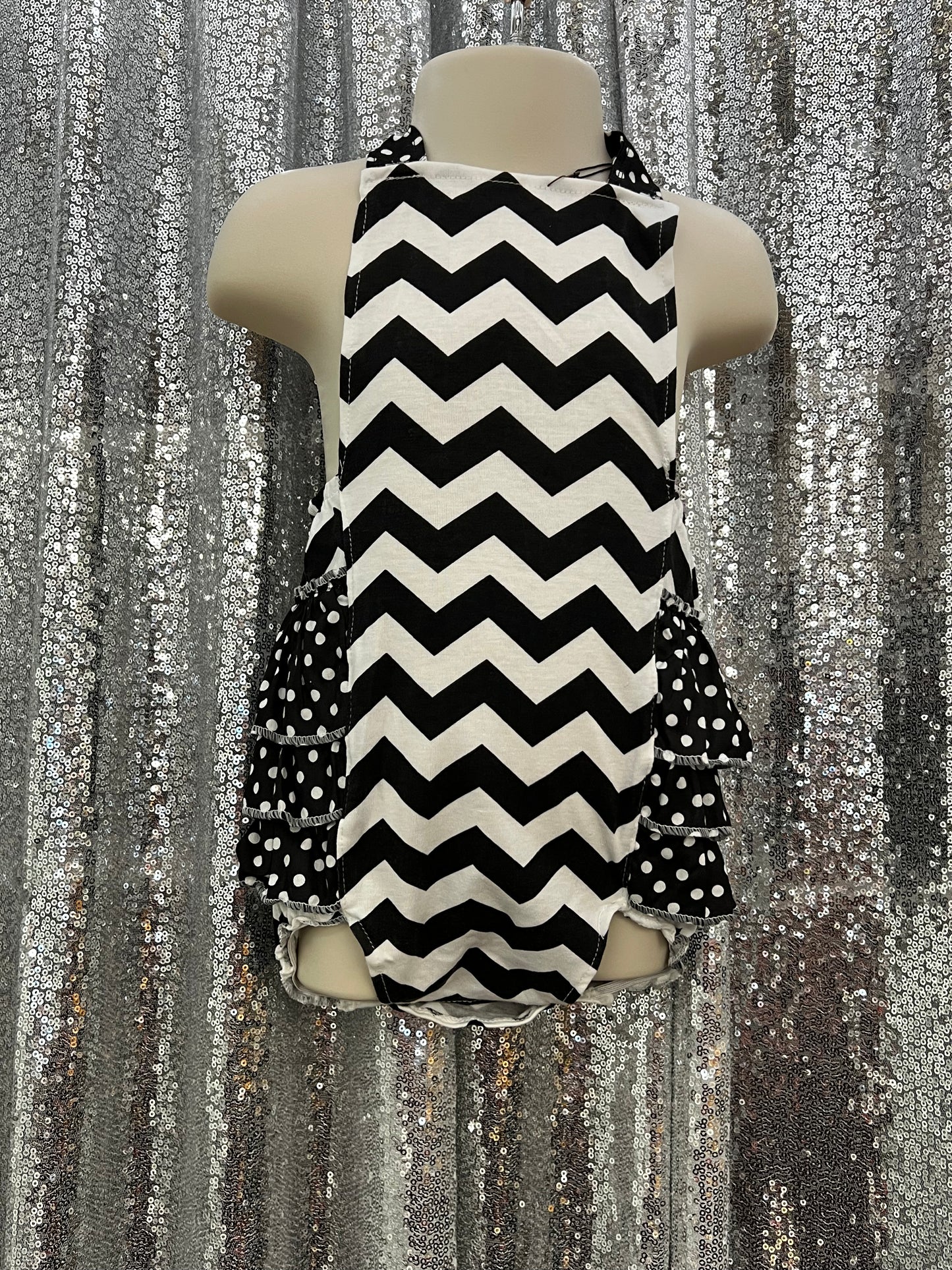 Black and White Chevron Onesie