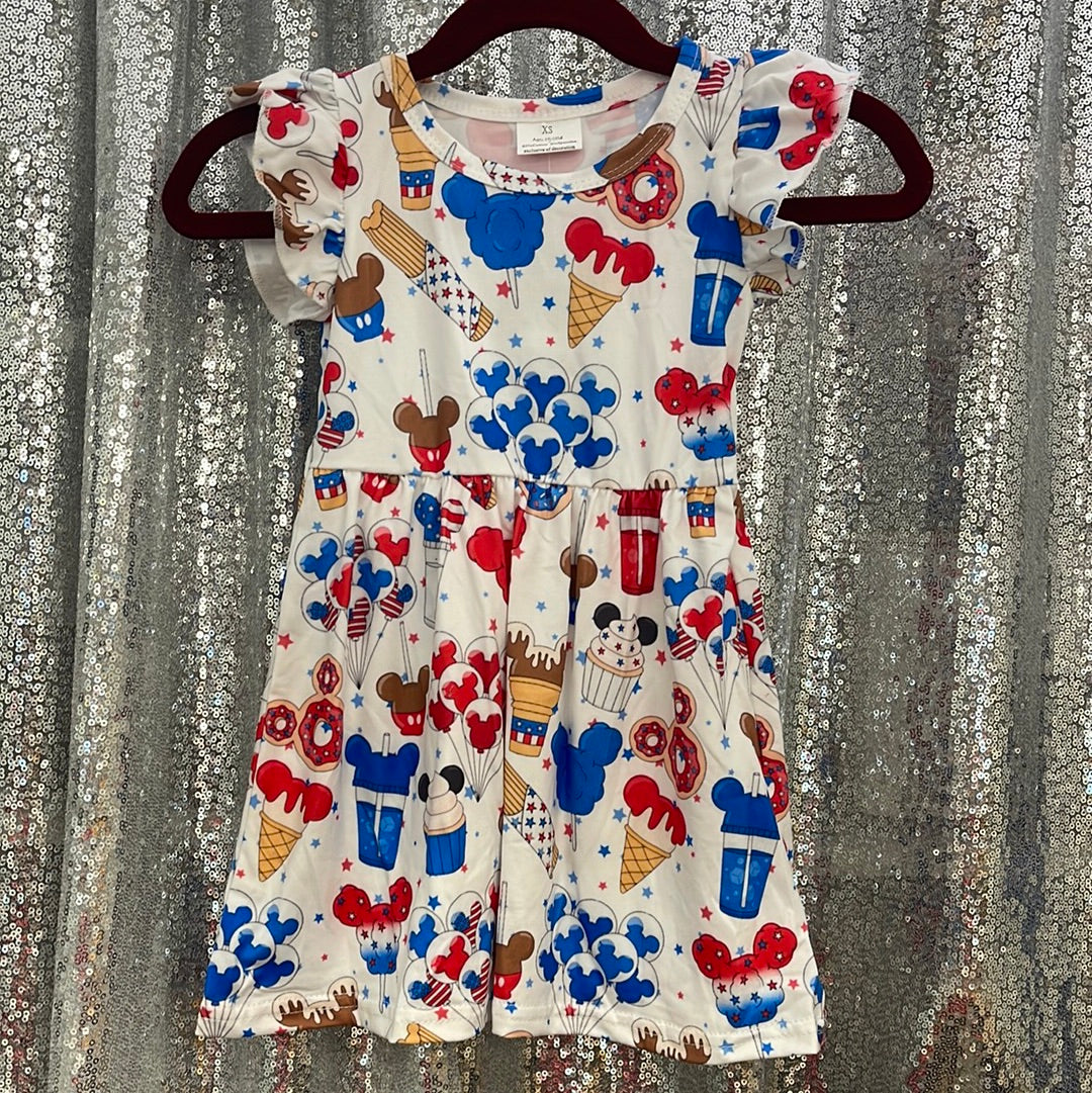 Red, White and Blue Mickey Popsicle Dress