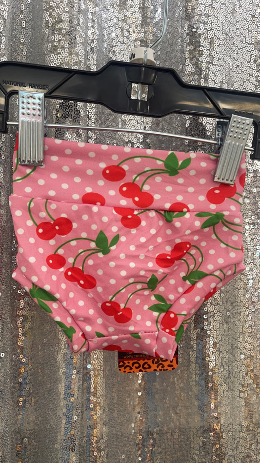 Pink and White Polkadot Bummies w/ Cherries