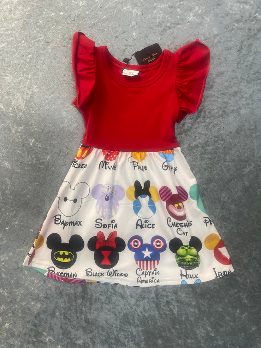 Multi-Character Mickey Mouse Head Tank Dress