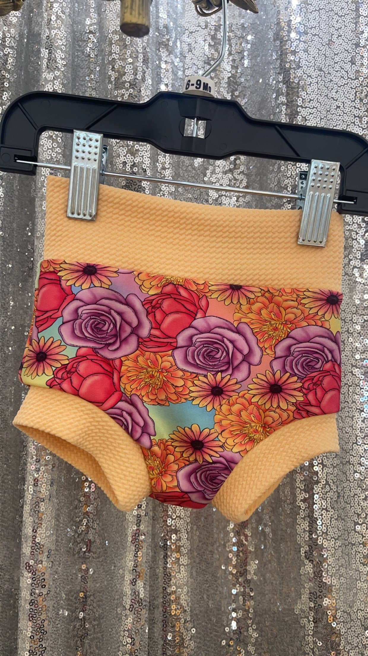 Peach and Purple Floral Bummies