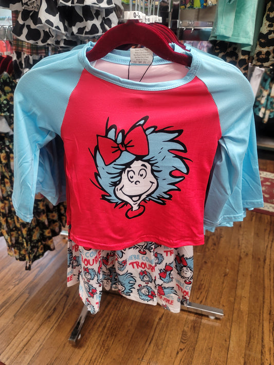 Dr Seuss "Here Comes Trouble" Pant Set