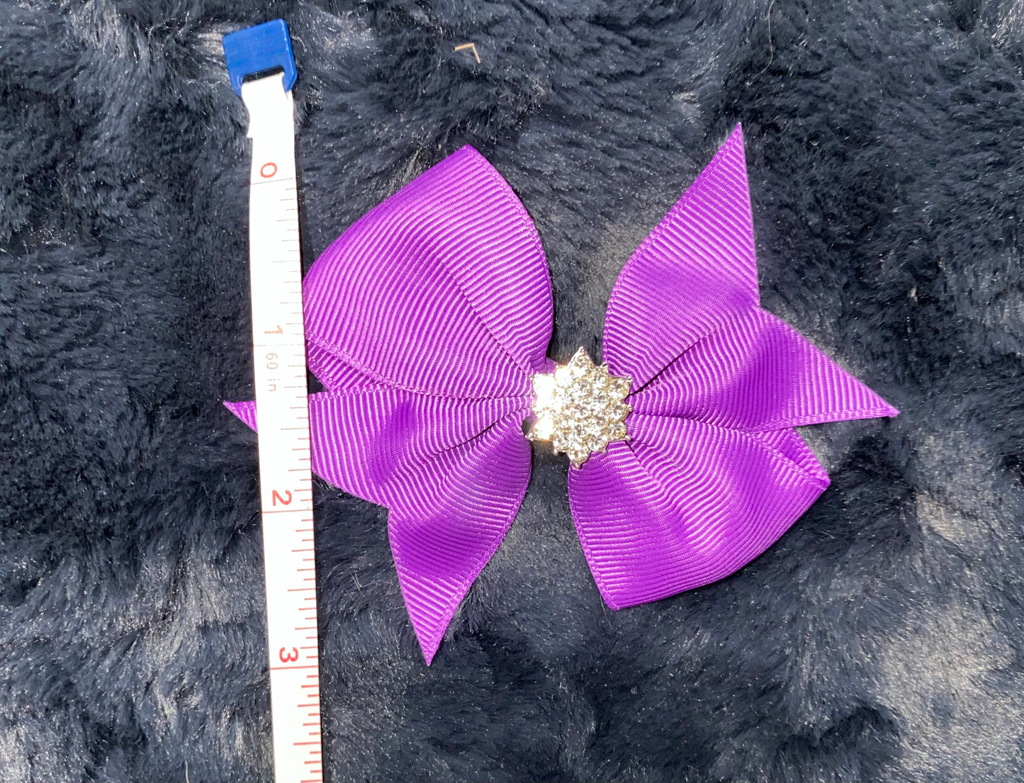 Fancy Grosgrain bow with Rhinestone accent