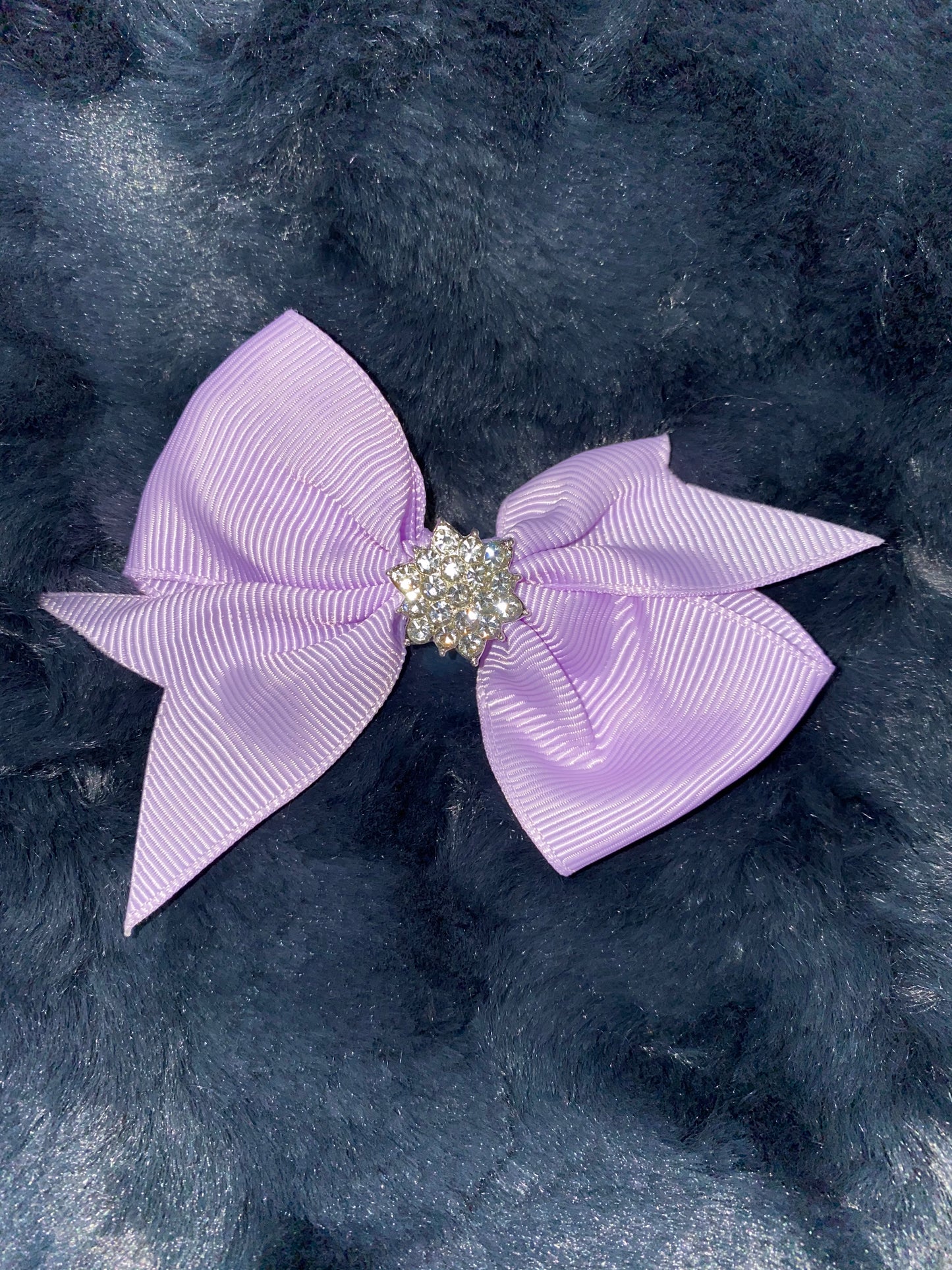 Fancy Grosgrain bow with Rhinestone accent