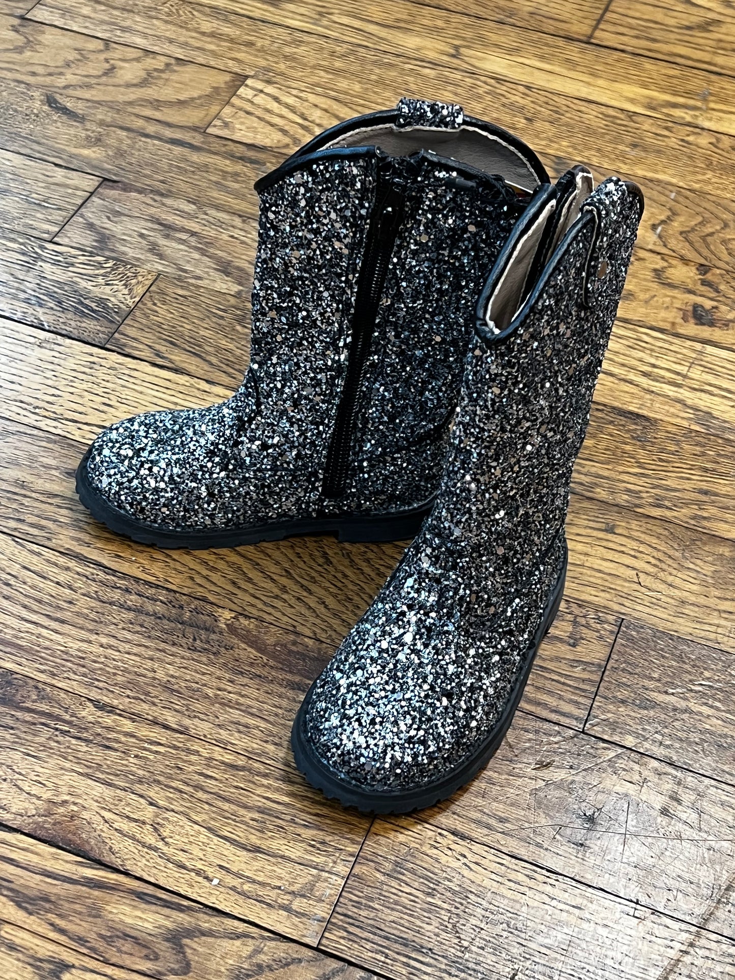 Silver Glitter Cowgirl Boot