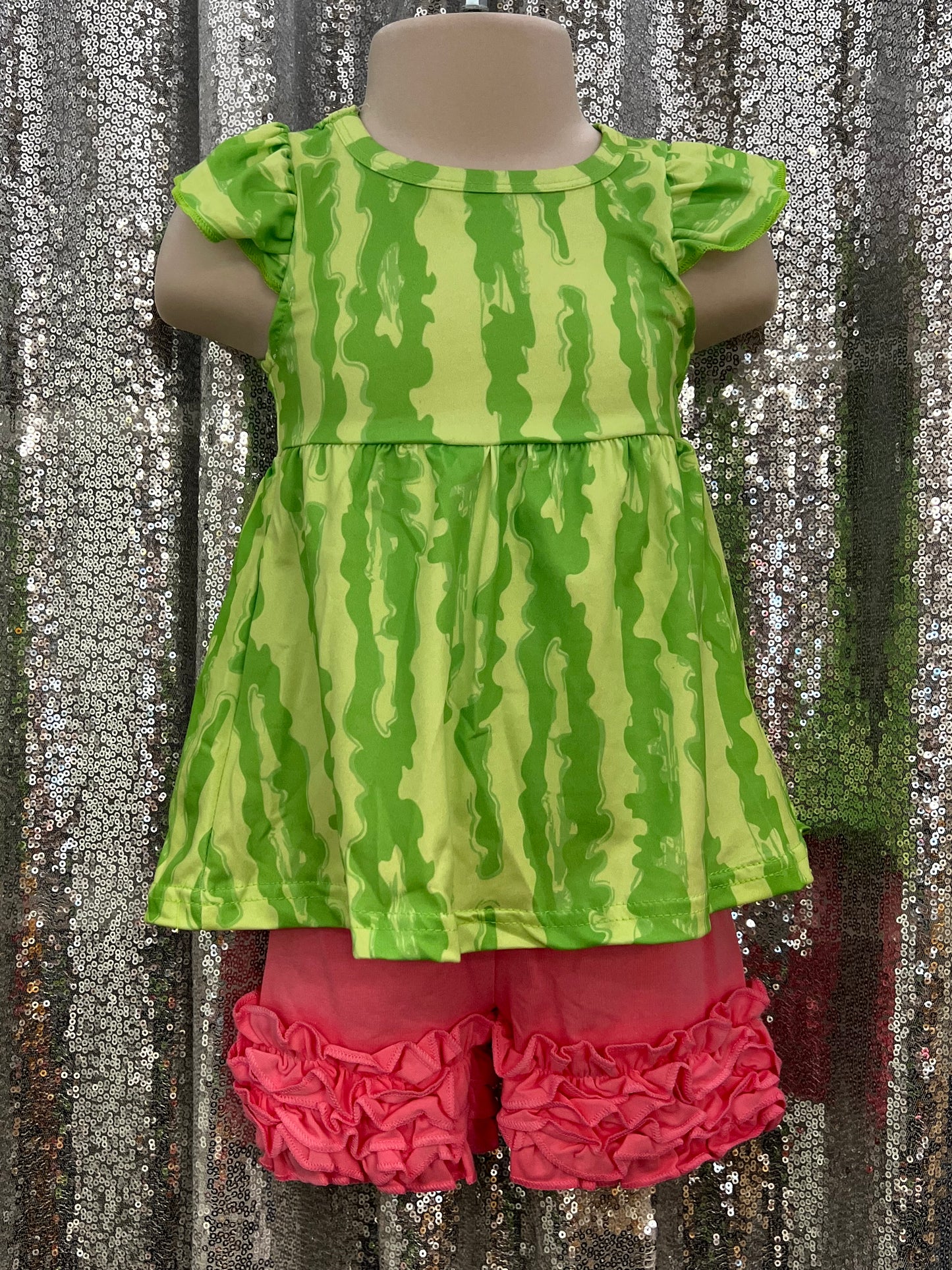 Watermelon Ruffle Short Set