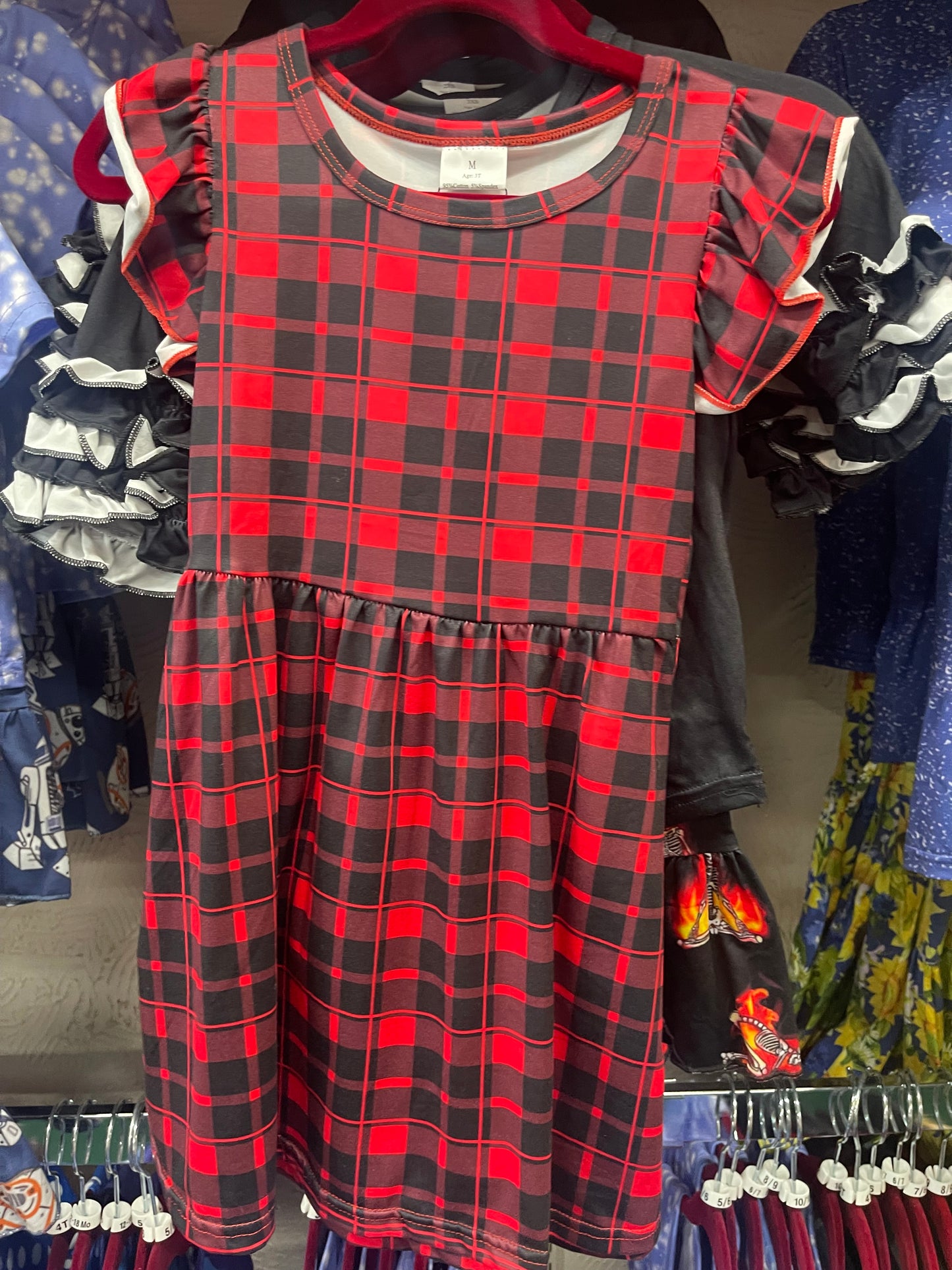 Buffalo Plaid Flutter Dress