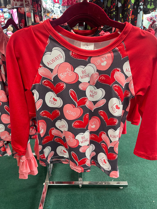 Grey/Red Candy Hearts T-Shirt