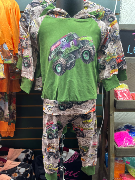 Gravedigger Monster Truck Hooded Pant Set