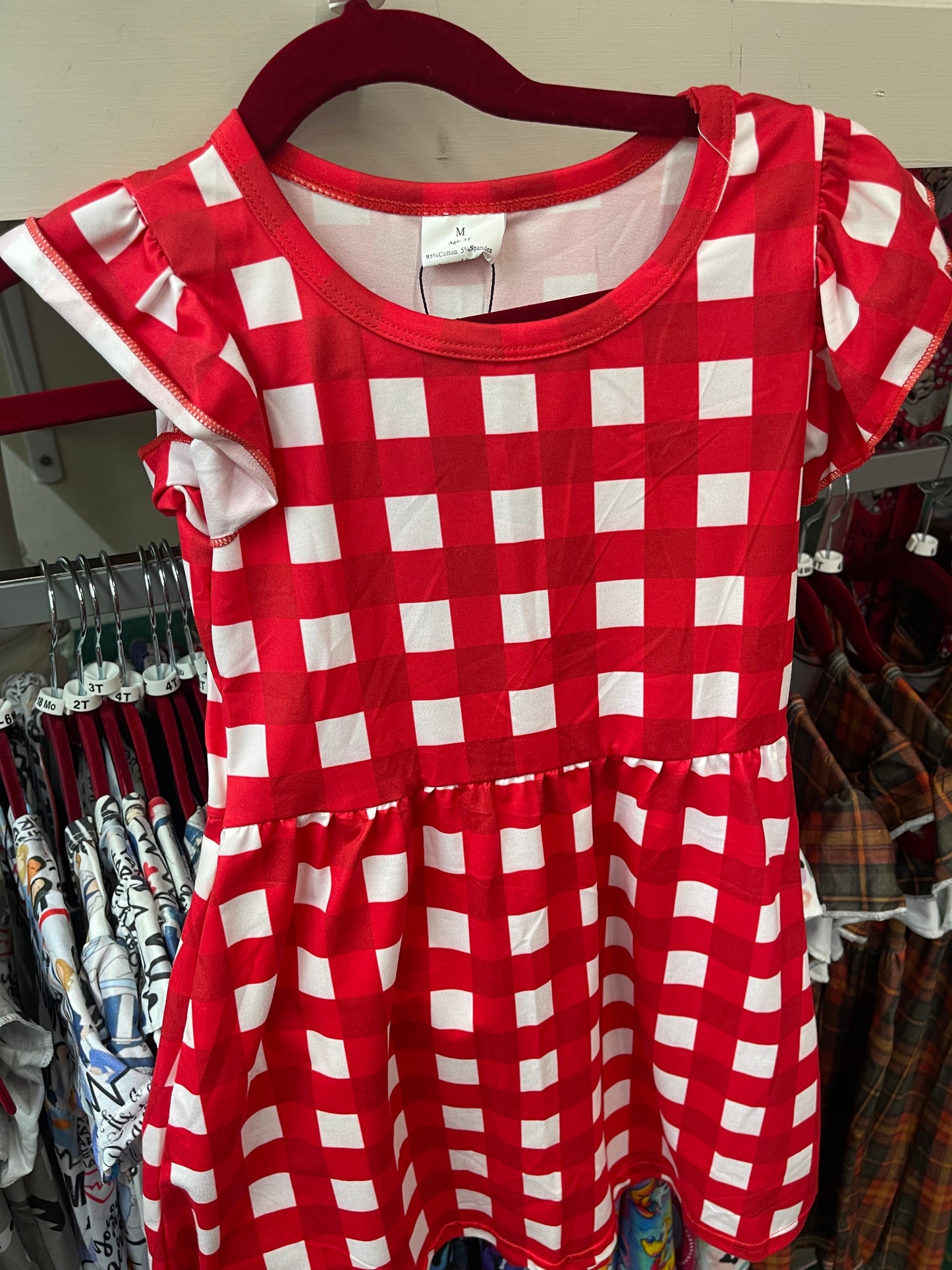 Red & White Plaid Dress