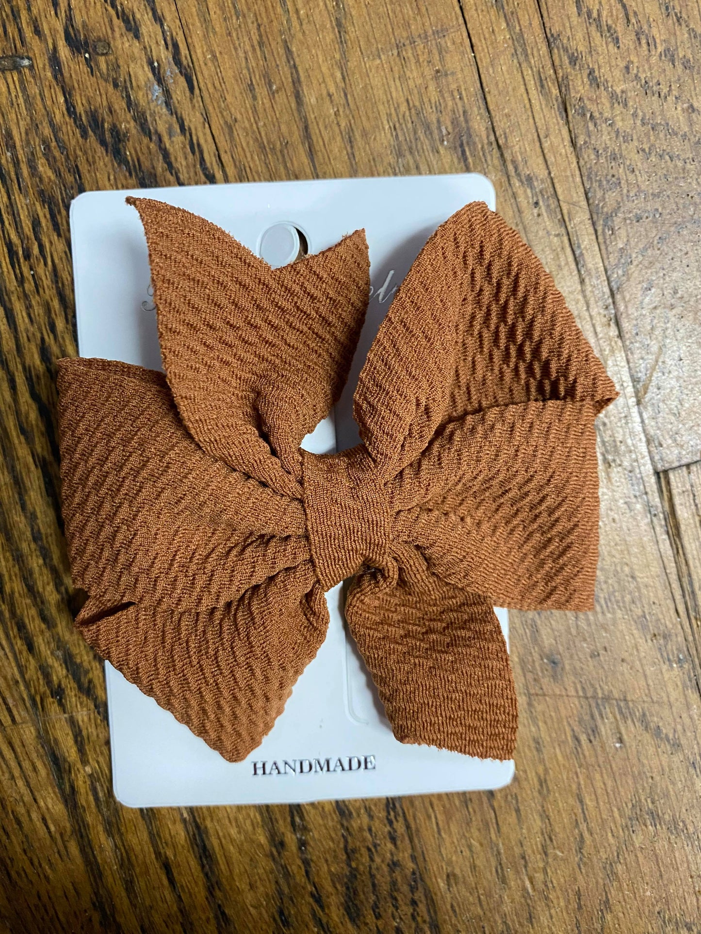 Fancy Waffle Fabric Double Loop Bow