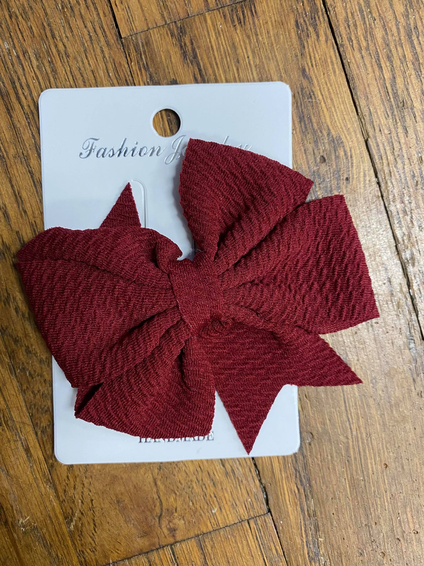 Fancy Waffle Fabric Double Loop Bow