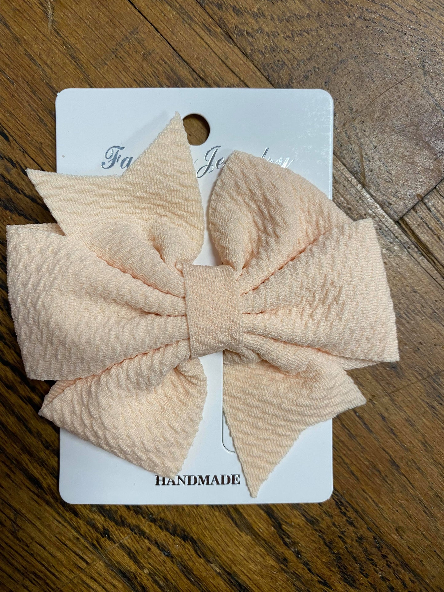 Fancy Waffle Fabric Double Loop Bow