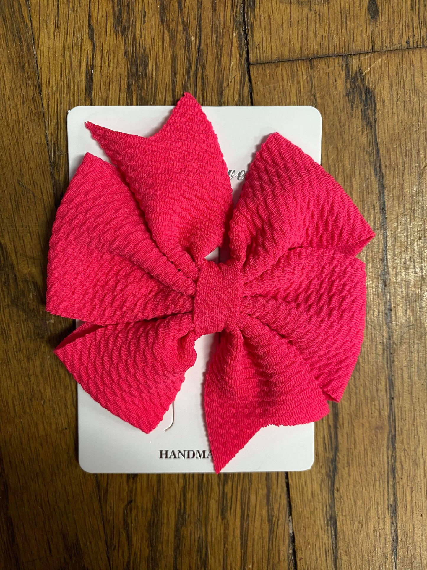 Fancy Waffle Fabric Double Loop Bow