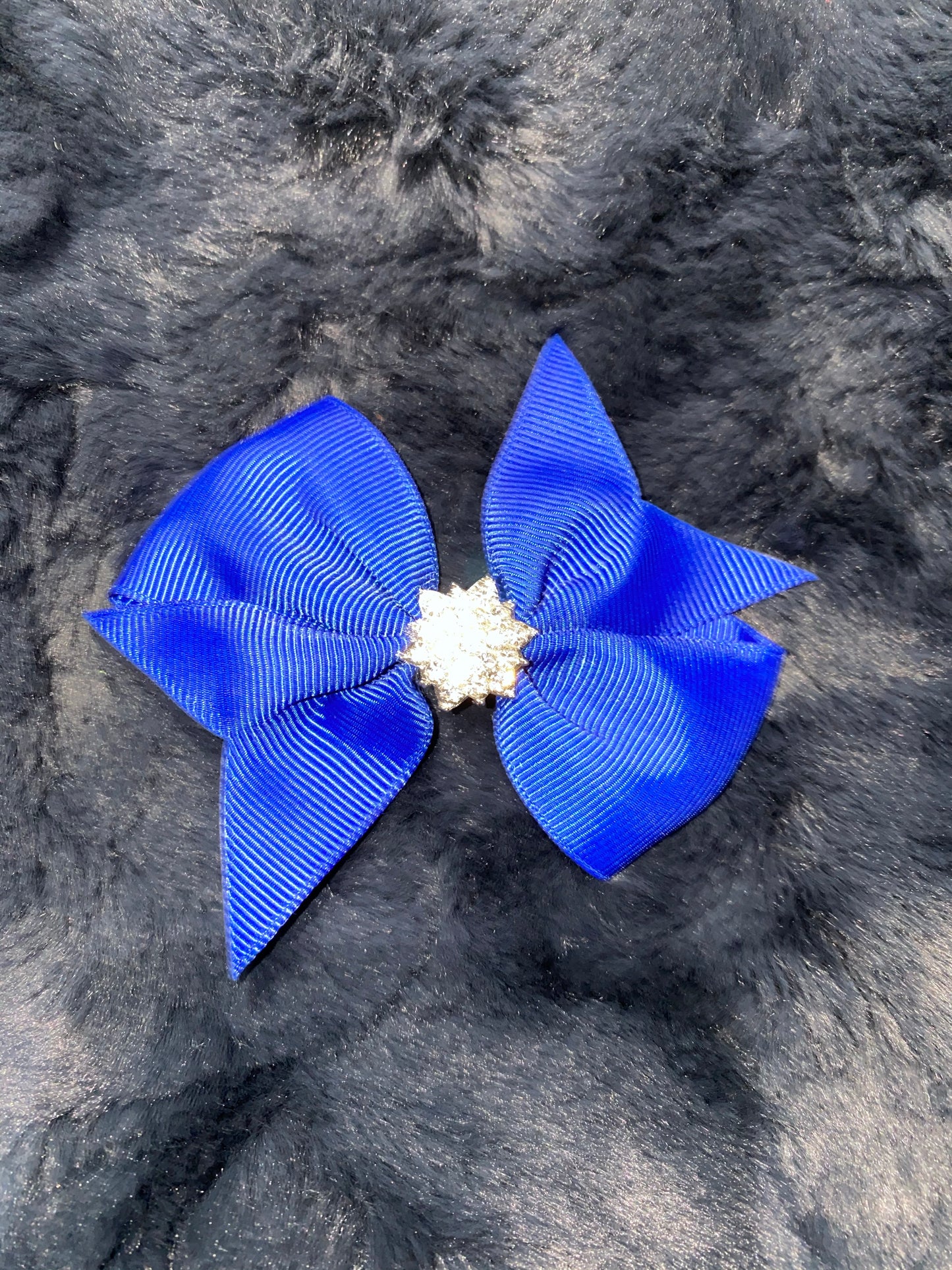 Fancy Grosgrain bow with Rhinestone accent