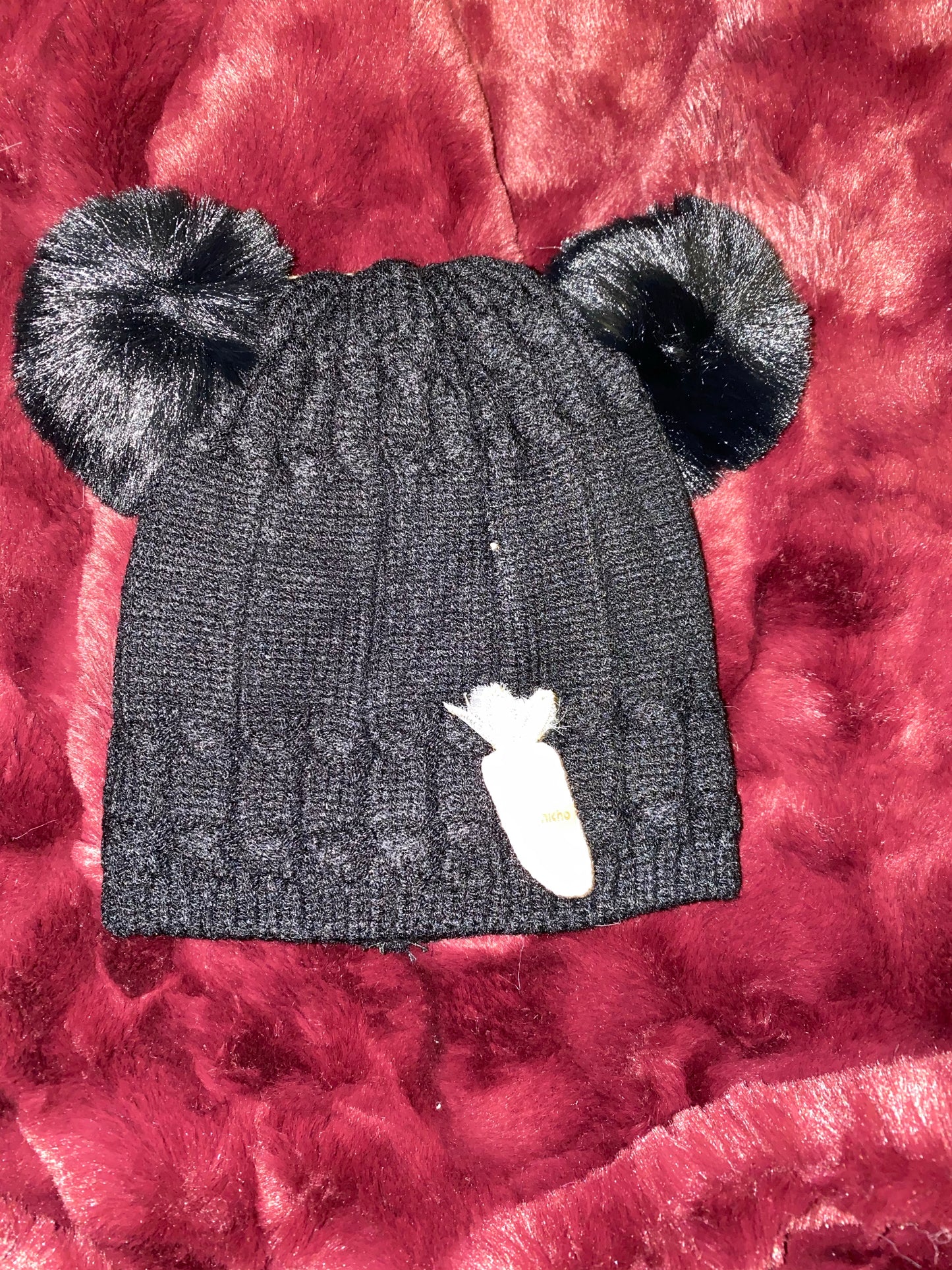 Girls Fur Lined Pom Pom Beanie