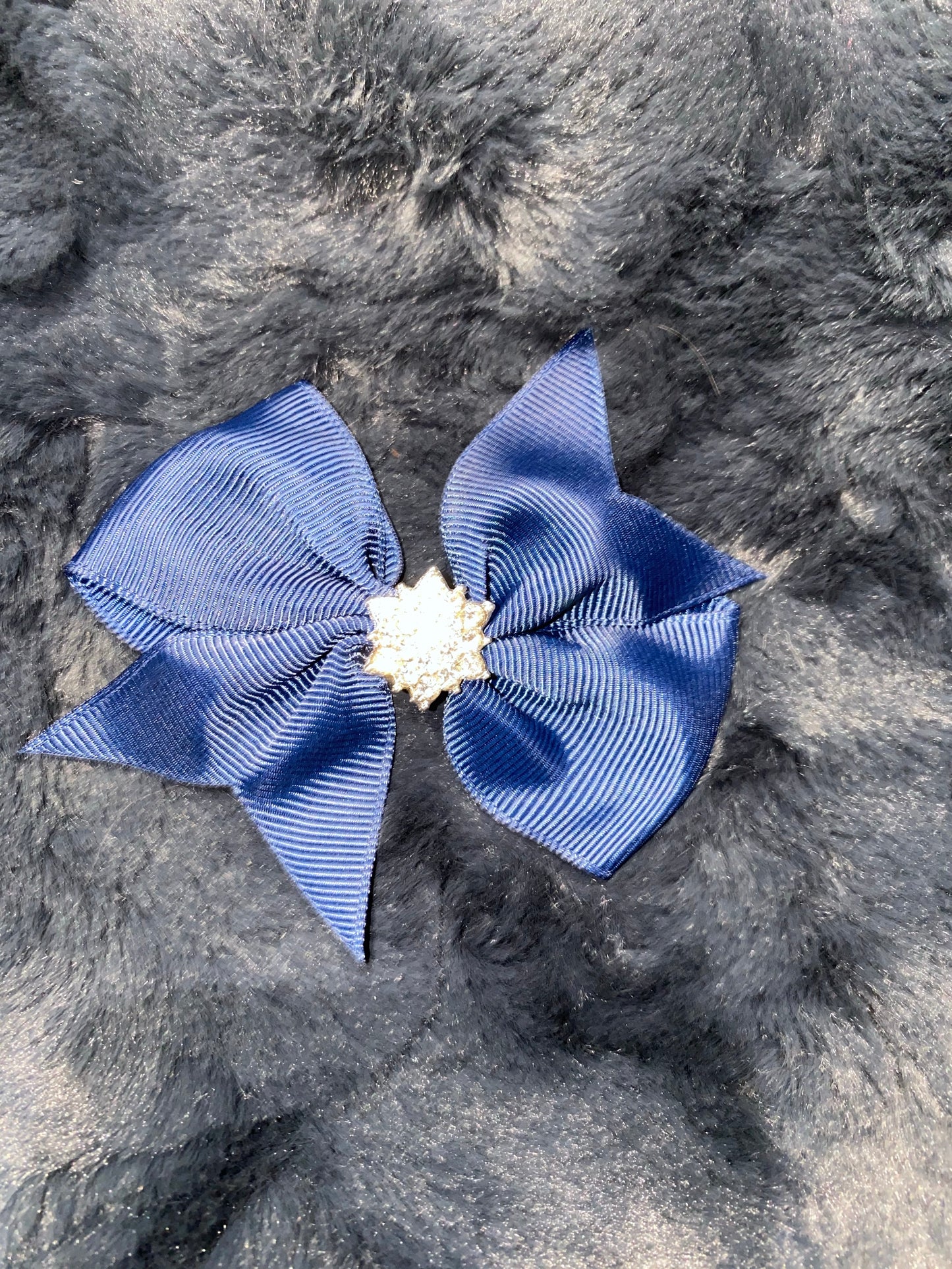 Fancy Grosgrain bow with Rhinestone accent