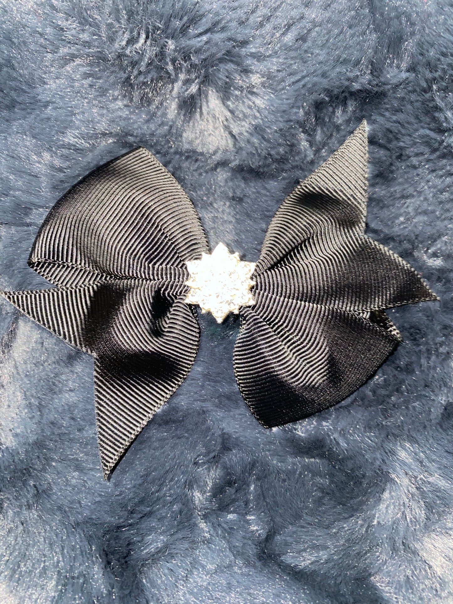 Fancy Grosgrain bow with Rhinestone accent