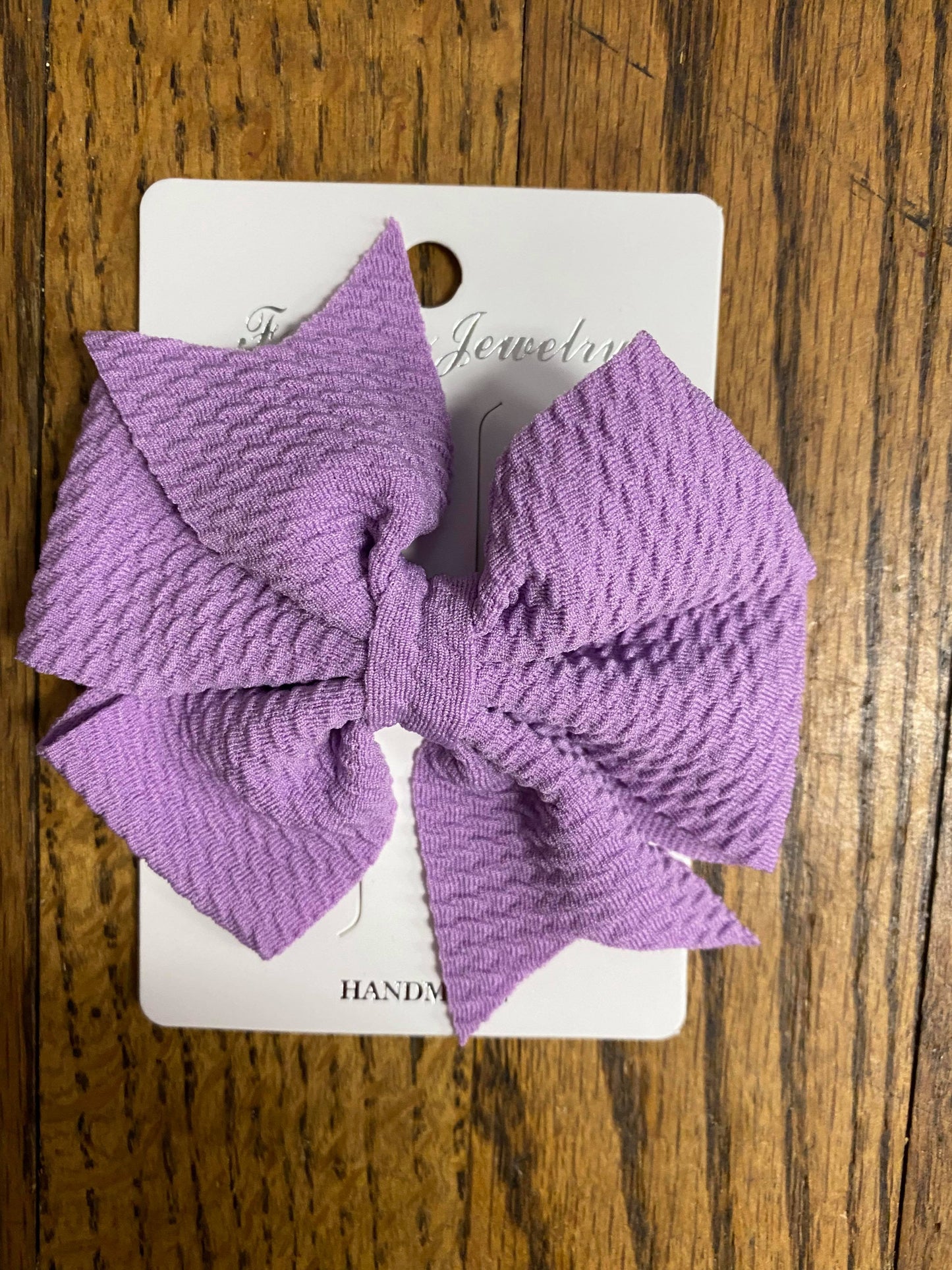 Fancy Waffle Fabric Double Loop Bow