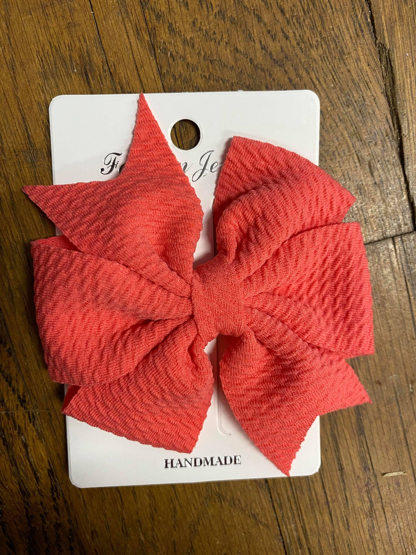 Fancy Waffle Fabric Double Loop Bow