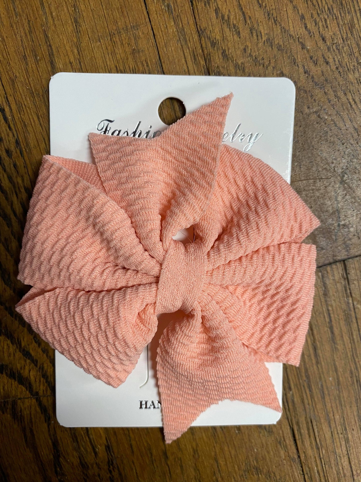 Fancy Waffle Fabric Double Loop Bow