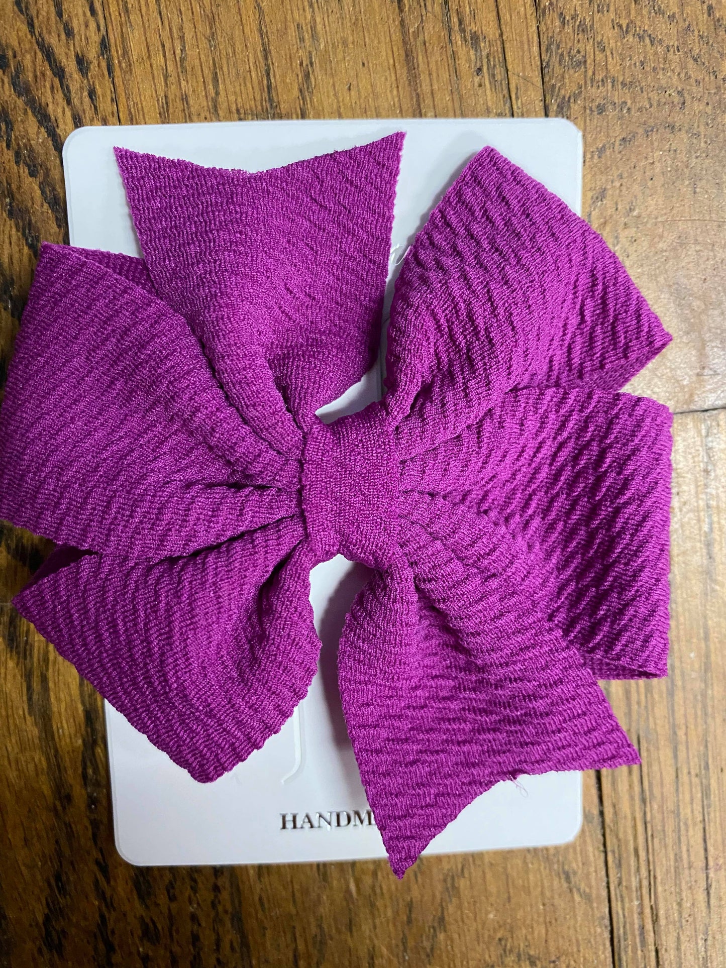 Fancy Waffle Fabric Double Loop Bow