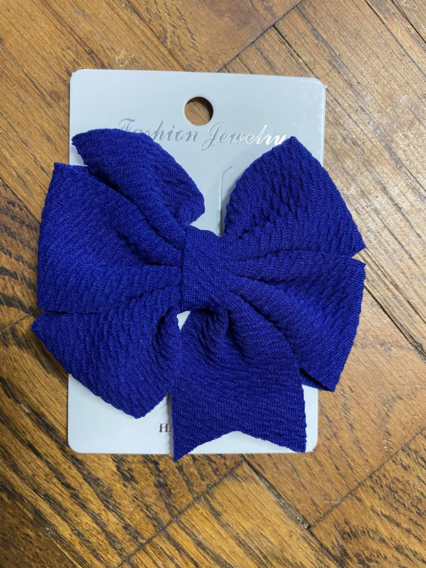 Fancy Waffle Fabric Double Loop Bow