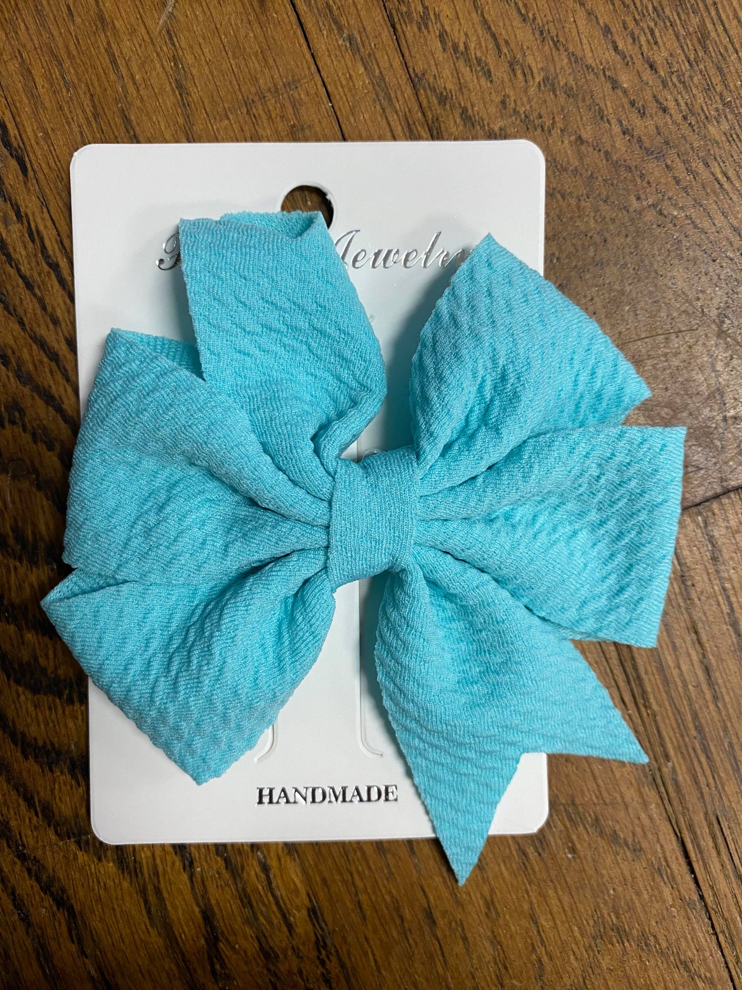 Fancy Waffle Fabric Double Loop Bow